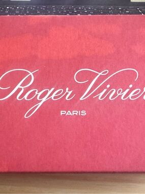Roger Vivier Navy Blue and Horn Buckle Flats
